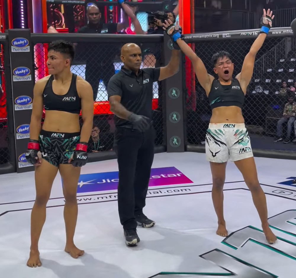 Sarita Rathod celebrating her win.